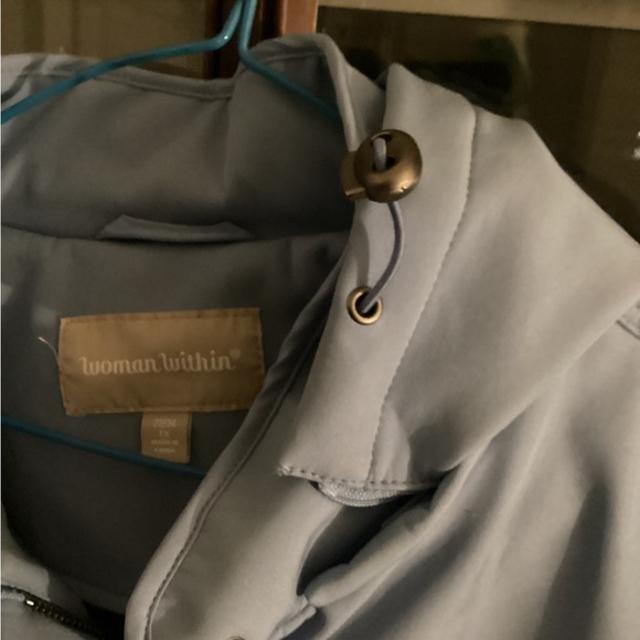 Woman Within blue parka, size 1X - Picture 2 of 6